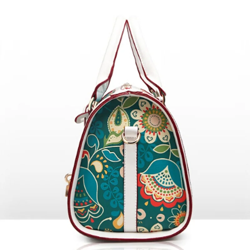 Винтаж Бостон Подушка Мультфильм Печати Цветочные Женщин Сумки Летняя Мода