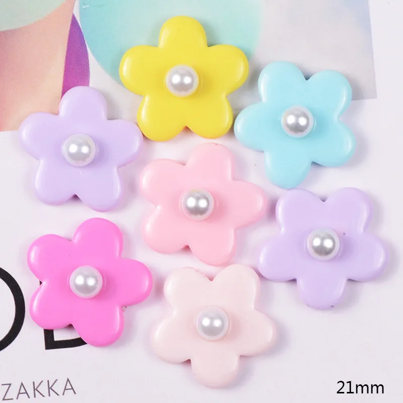 

100pcs/lot Kawaii Resin Pearl Flowers Cabochon For Scrapbooking Craft Mobile Case Jewellery Earring Decorative Accessary
