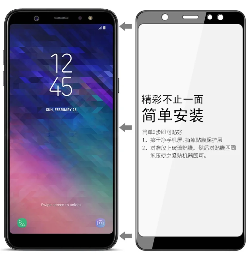 3D закаленное стекло для Samsung Galaxy A9 Star lite Полное покрытие экрана Взрывозащищенная