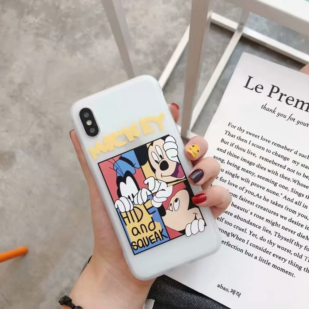 Hazy beauty For iphone 6 6plus Case Luxury Cartoon Mickey Pattern Silicone Soft Phone Cases X 8 7 7Plus Back Cover |