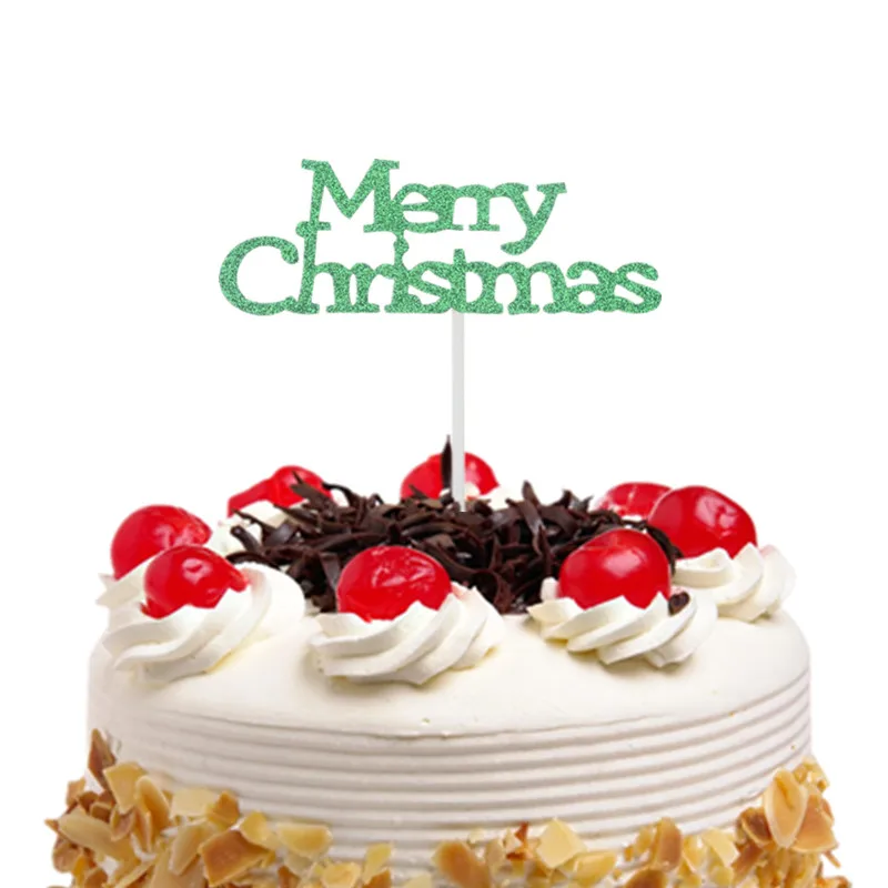 Топпер для торта флаги с надписью &quotMerry Christmas&quot топпер Санта Клаусом детский на