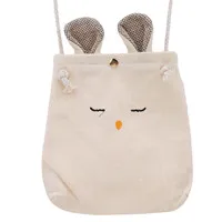 Beige White Маленький кошелек для монет для девочек, Детский кошелек, сумка для монет, детский держатель денег бумажник, прекрасный подарок для детей, Сумка с кроликом - Цвет: Beige White