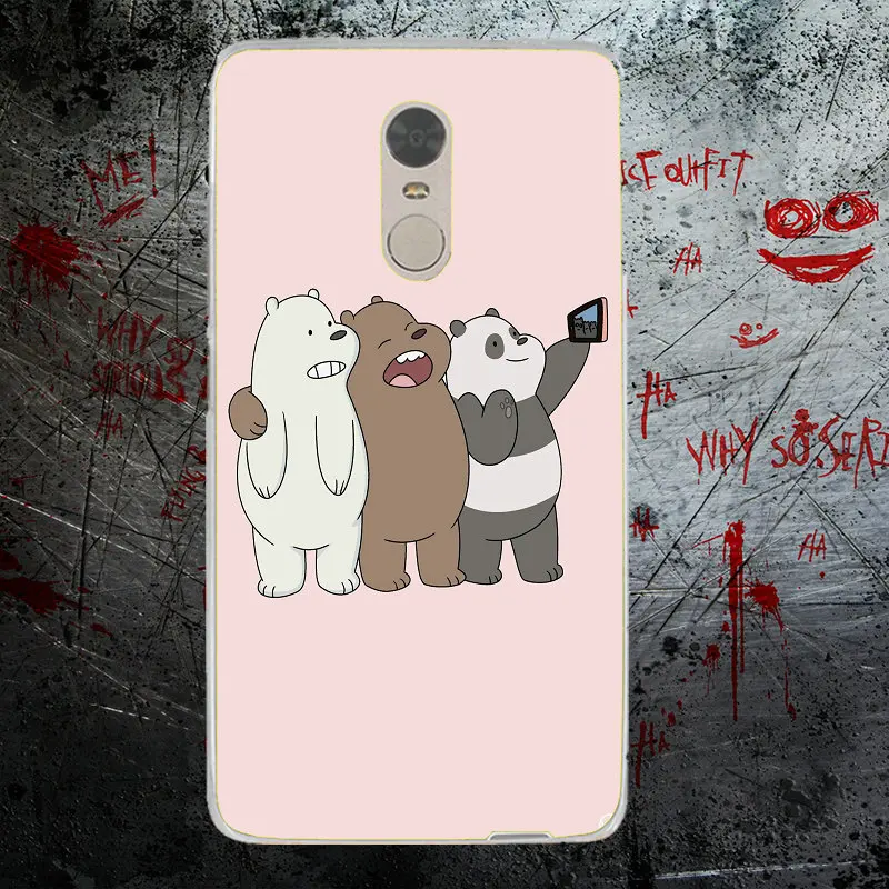 Милые панды Мы Голые Медведи животных стиль для Xiaomi Redmi Mi Note 4X 2 3 3S 4A 5 6 5S 5X 5A 6X Pro Plus