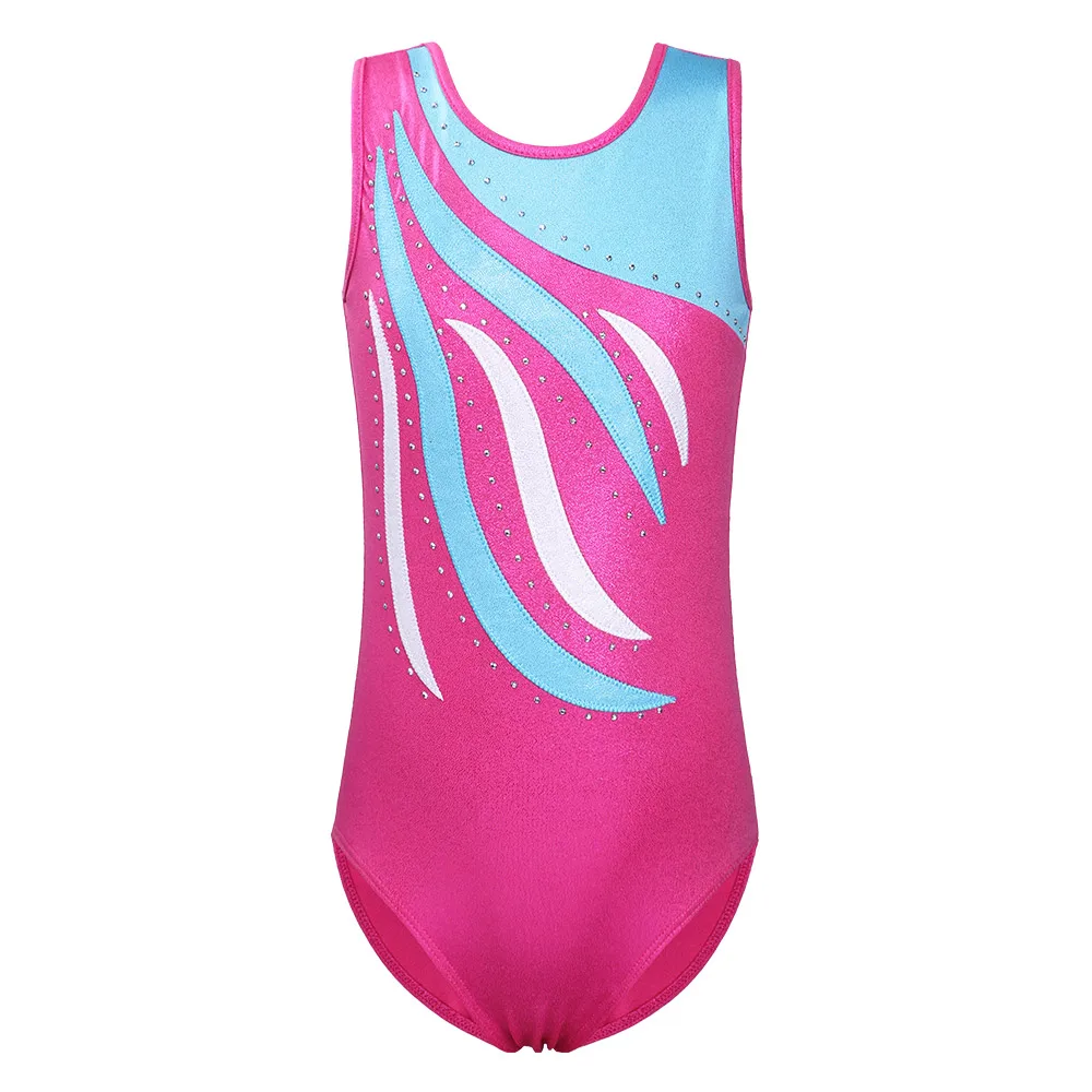 

BAOHULU 3-14 Years Girls Ballet Leotard Sleeveless Ballerina Dance Wear Kids Stripe Print Bodysuit Children Practice Costumes