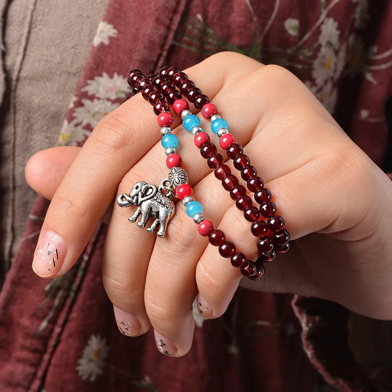 MJARTORIA винтажный браслет или ожерелье слон любовь крылья сандалового дерева