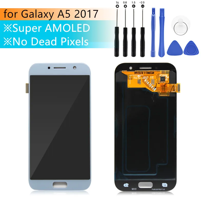 Super amoled для Samsung A5 2017 дисплей a5 super сенсорный экран дигитайзер в сборе samsung A520 ЖК