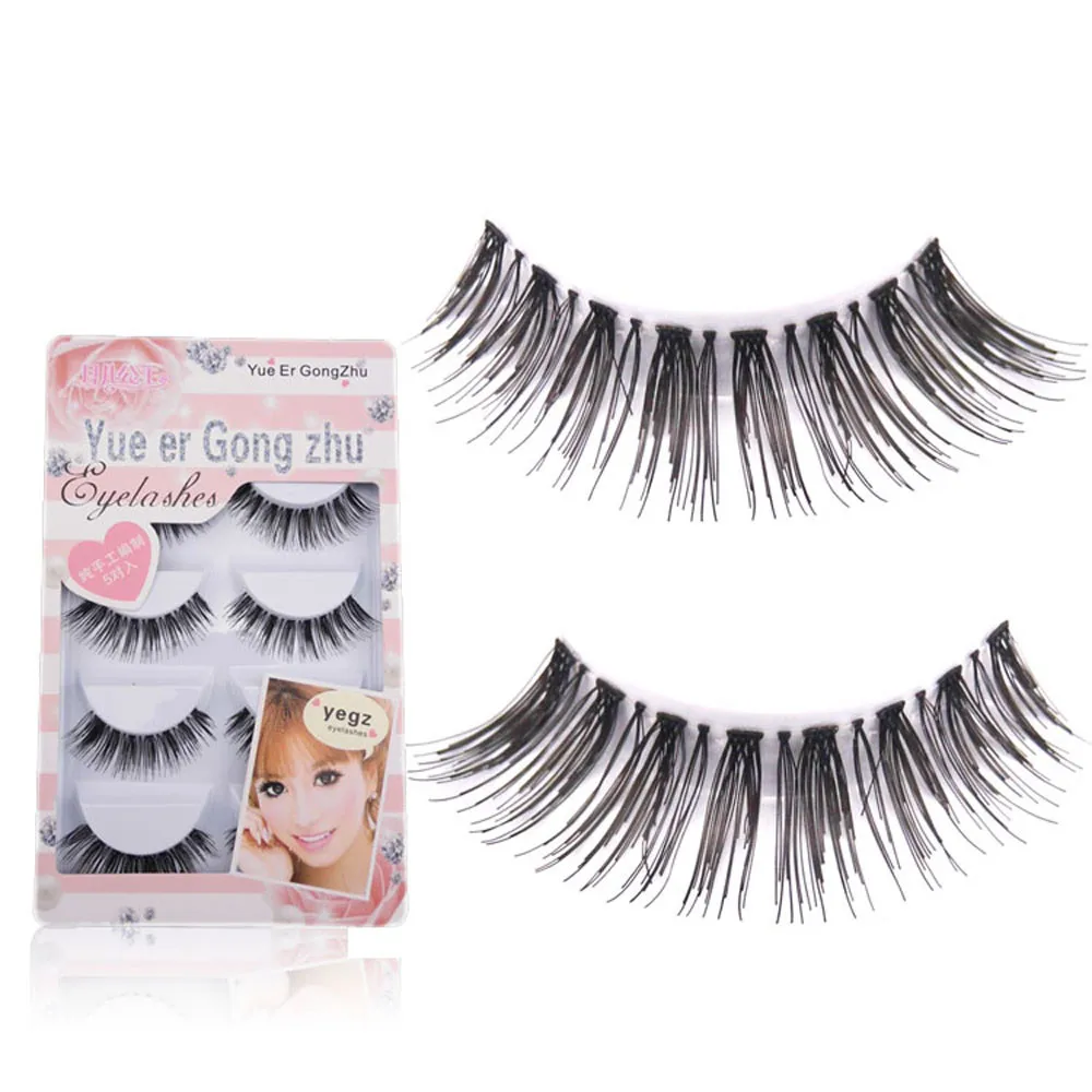 Натуральные 5 пара/лот ручная работа ресницы накладные объемные для макияжа|false