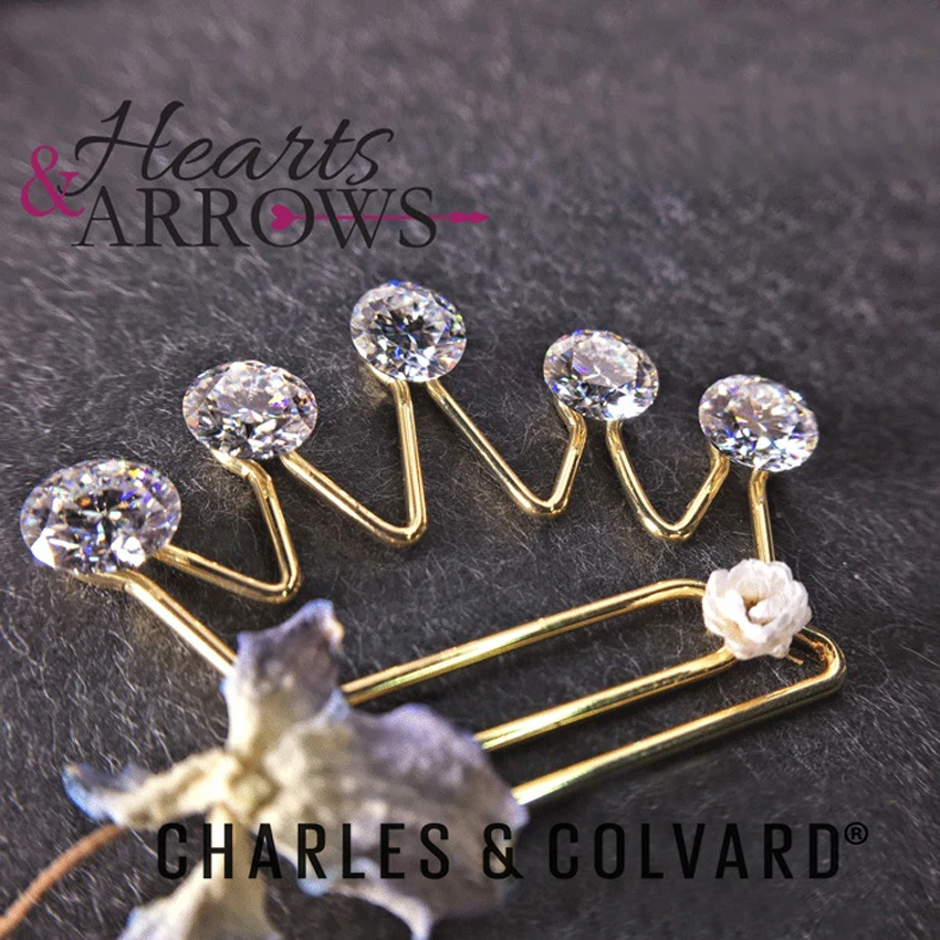 Сертифицированный Оригинал Charles Colvard круглые блестящие Сердца и стрелы отличный