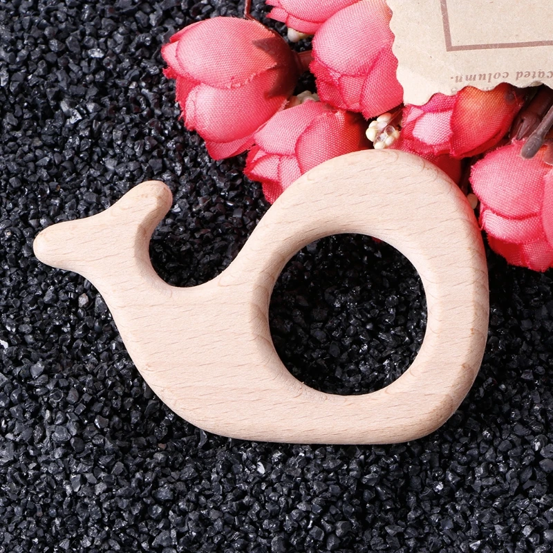 Ручной работы Натуральный Бук дерево Прорезыватель кольцо детские игрушки в