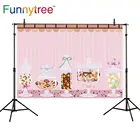 Фон Funnytree для фотостудии с изображением конфет бара полос пустыни стола стеклянная банка вечерние фотография Фон фотобудка напечатанный