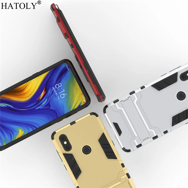 Чехол для Xiaomi Mi Mix 3 резиновый армированный чехол робота жесткая задняя крышка