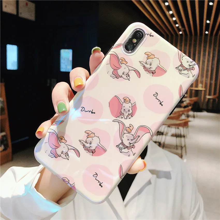Чехол для телефона с милым мультяшным аниме летающим слоном iPhone X XR XS Max 8 7 6 6S Plus