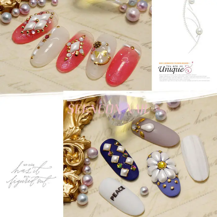 Новинка 100 шт Импортные высококачественные жемчужины AB/белый цвет украшения для ногтей из смолы жемчуг капельки/квадрат/ромб/Овальная форма жемчуг