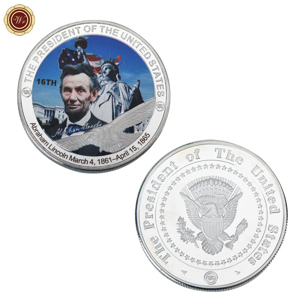 WR Статуя Свободы вызов монета США 16th президент Авраам Линкольн памятная