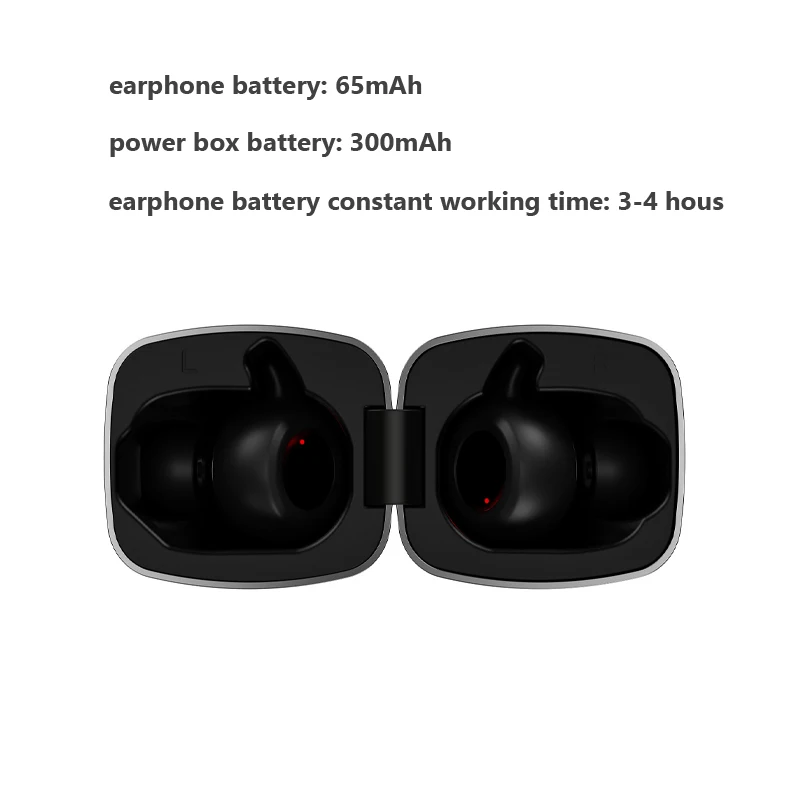Airoha 1526p chip V5.0 wireless bluetooth earphone human engineering design HIFI stereo sound earbuds with 500mAh charging box |