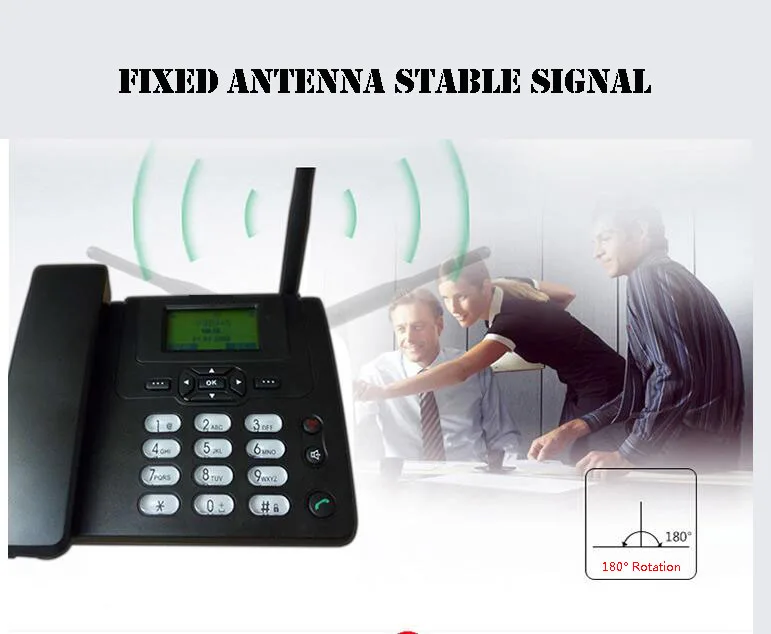 Стационарный GSM телефон 900/1800 МГц с поддержкой SIM-карты, с FM-радио, с идентификацией вызовов, не занимающий руки стационарный телефон, беспроводной стационарный домашний телефон черного цвета
