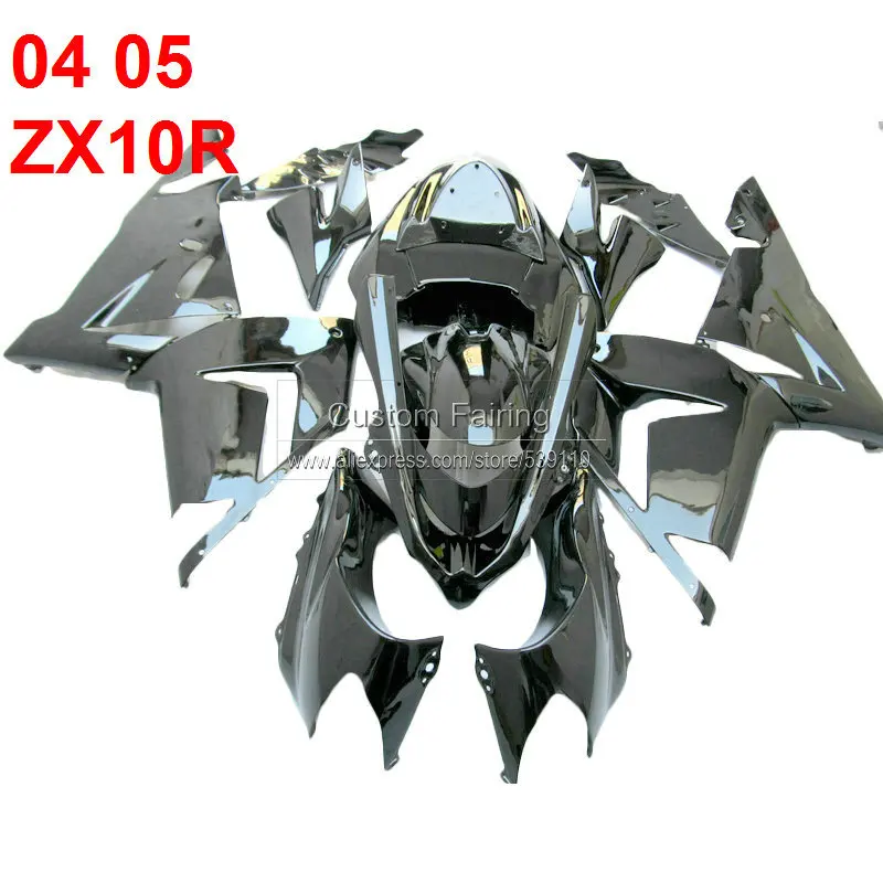 100% Прекрасно сидит по форме тела наборы для KAWASAKI ZX10R 2004 2005 NINJA 04 05 ABS черный ZX 10R