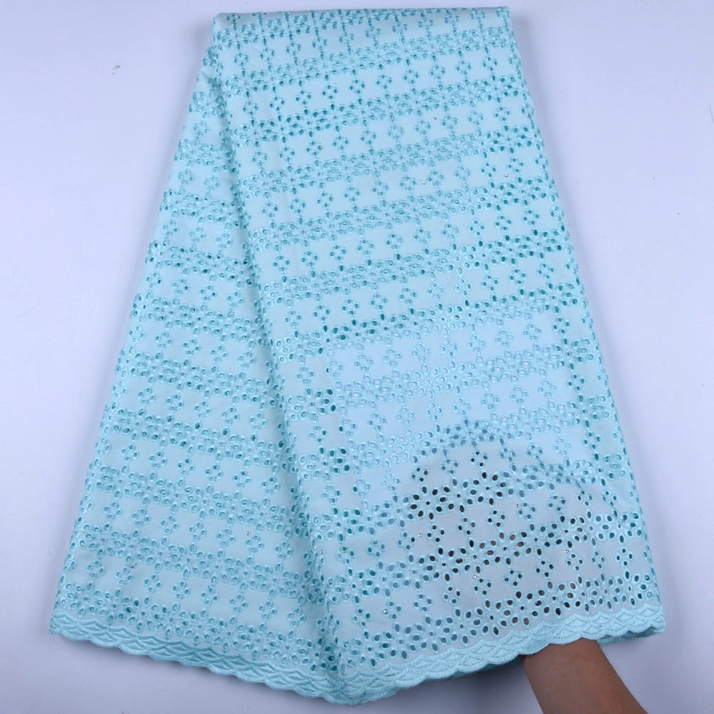 Высококачественная 100% хлопковая африканская швейцарская вуаль кружевная ткань