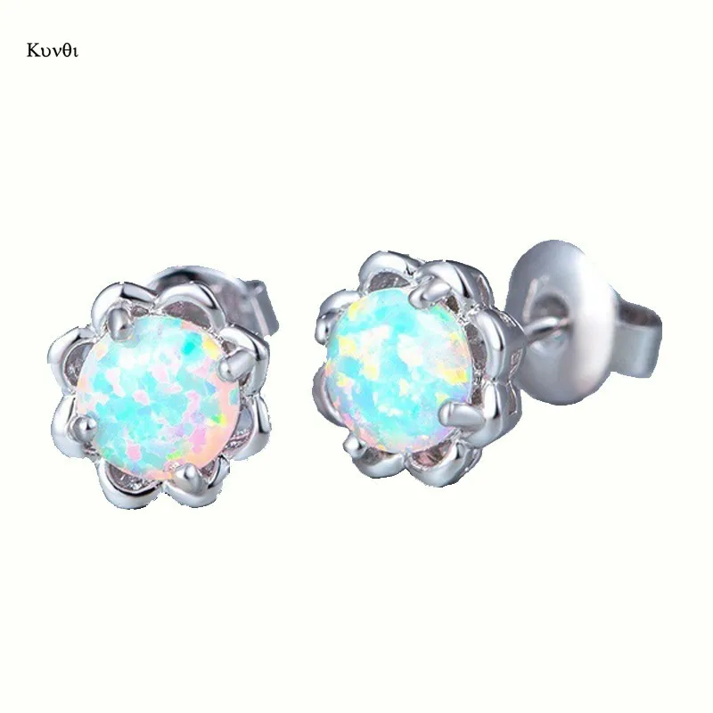 

Classical Exquisite Silver Plated Stud Earring For Women Charms Blue Crystal Fashion Wedding Engagement Party Gifts Jewelry