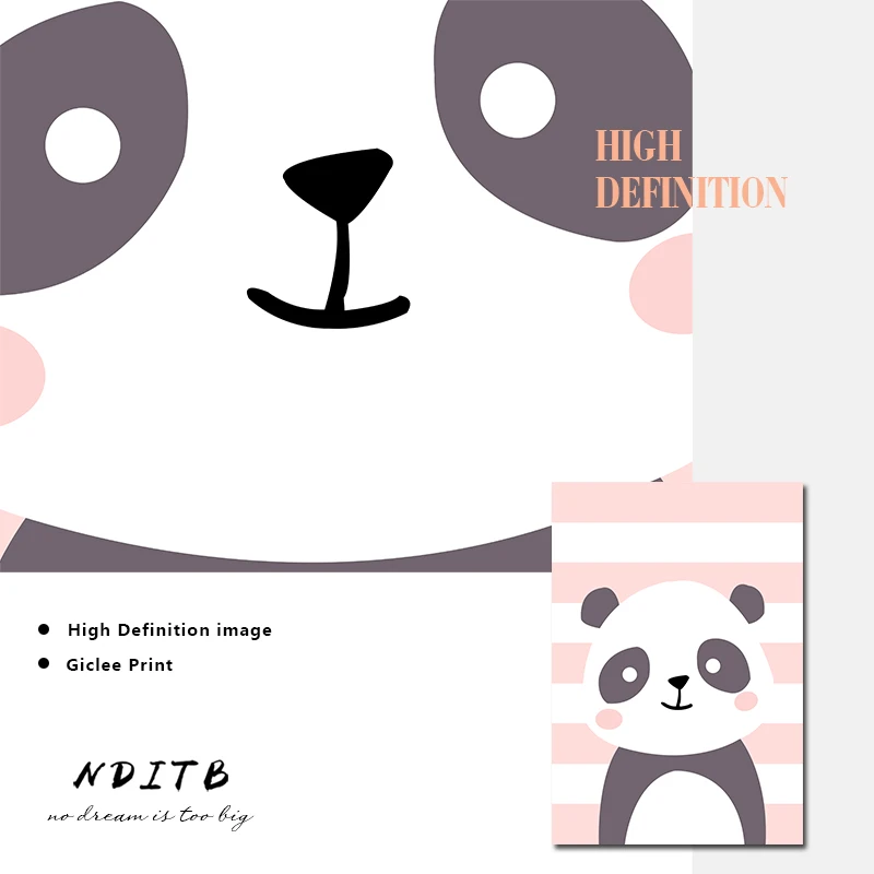 Картина на холсте с изображением панды и льва|Рисование каллиграфия| |