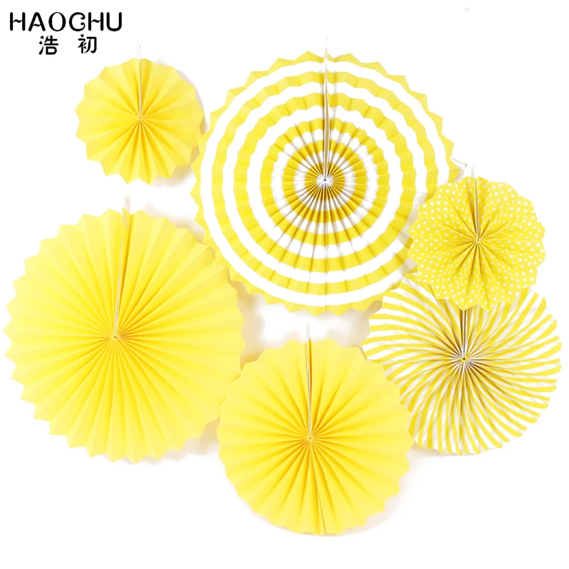 HAOCHU 6 шт./лот 8 &quot12&quot 16 &quotжелтая бумага для рукоделия вечеринки свадьбы Baby Shower фон