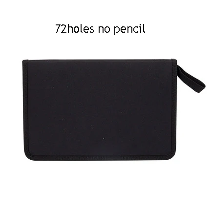 Black L 36/48/72 Отверстия Холст Карандаш Чехол Сумка профессия ручка коробки уголовного для мальчика и девочки, художественный маркер, хранилище, сумочка, школьная сумка Карандаш Чехол - Цвет: Black L