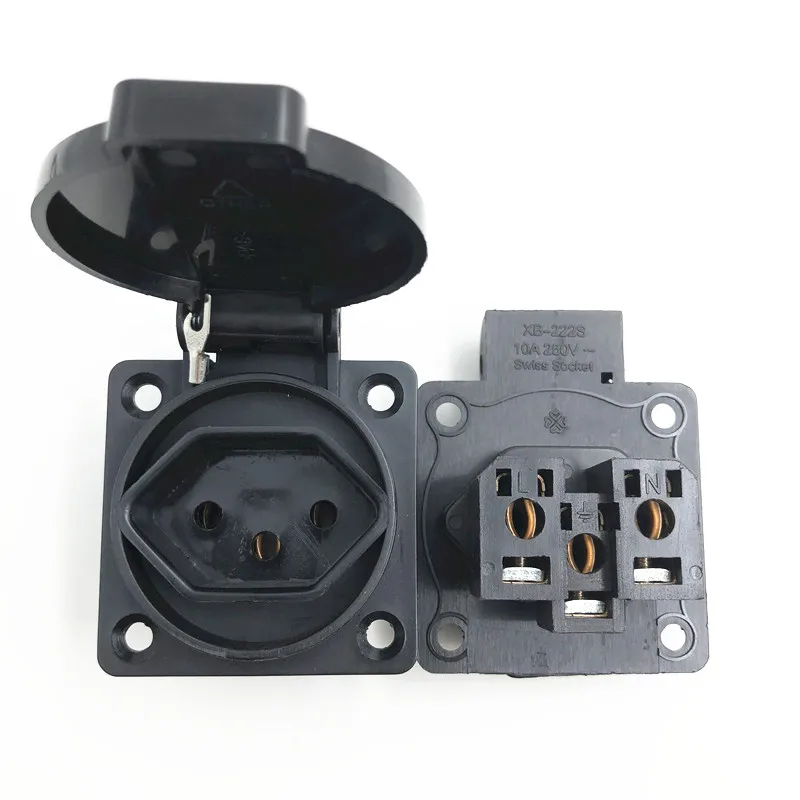 Синий Швейцария промышленная безопасность розетка 10A 250V IP44 CE круглая крышка