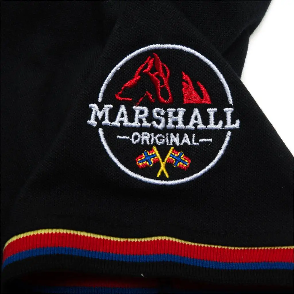 Fredd Marshall новинка 2019 мужская рубашка поло с вышитым флагом 100% хлопок короткий