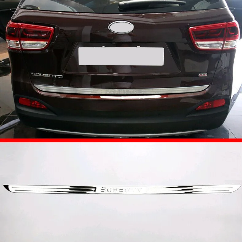 Для KIA SORENTO L 2015 2016 2017 нержавеющая сталь Задняя Крышка багажника ниже накладка|trim