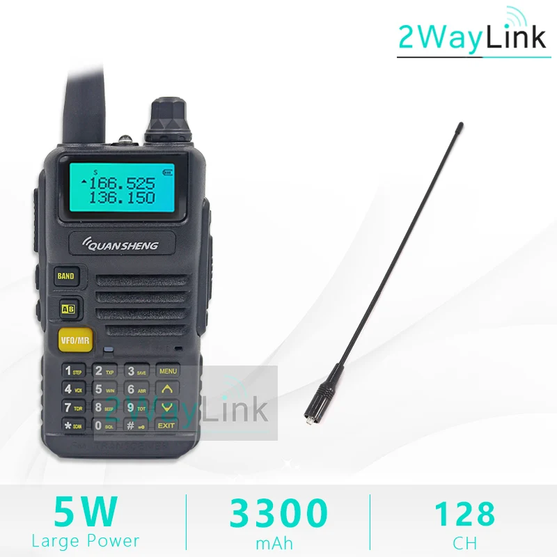 Add 771 Antenna 38CM QuanSheng UV-R50 TG-UV2 Walkie Talkie UV-R50-2 UHF VHF 5 Вт двухстороннее радио 3300 мАч портативное Quansheng UV-R50(-1) Ham Radio TG-UV50R - Цвет: Add 771 Antenna 38CM