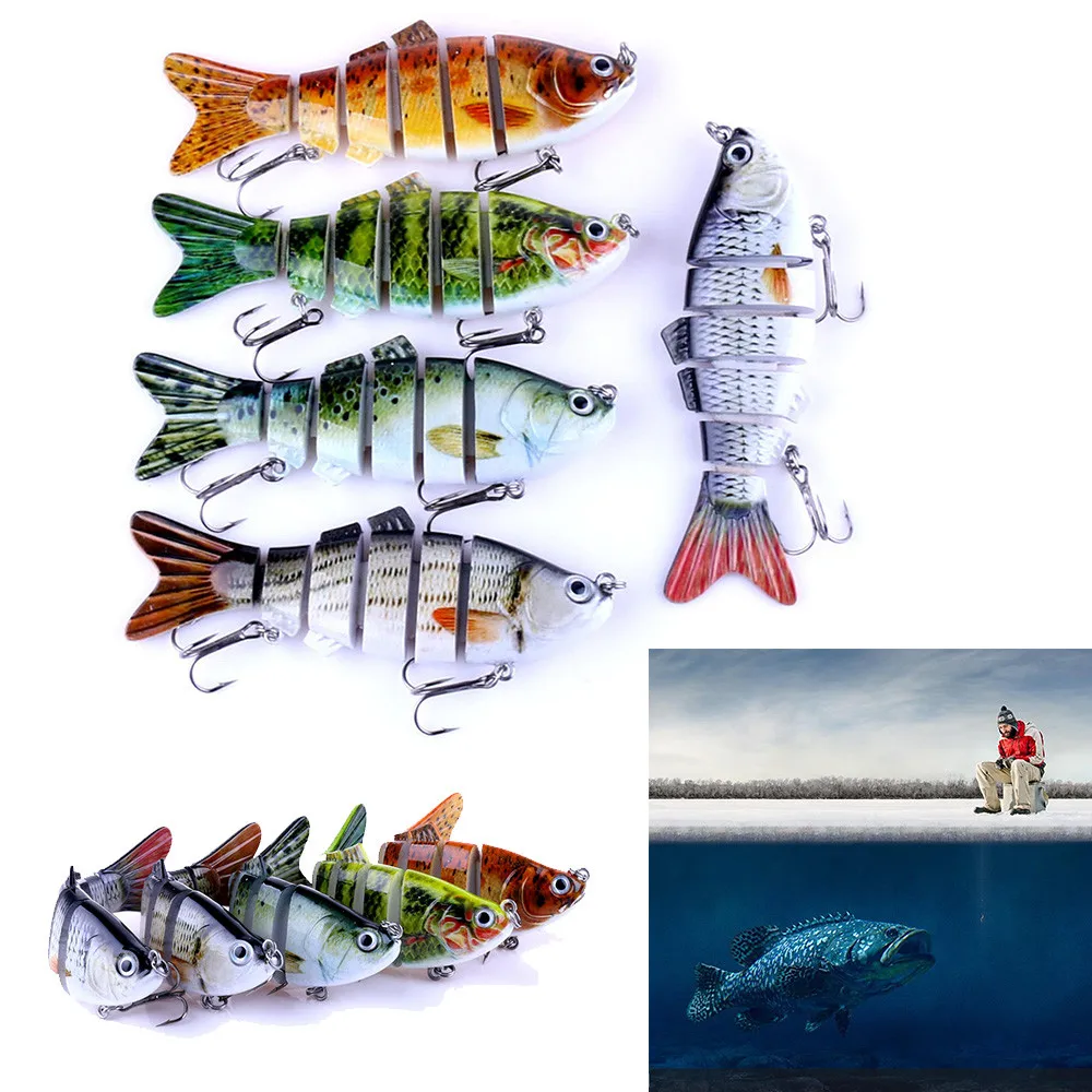 6 сегментов Swimbait приманки 10 см 20 г 3D глаза сегментный реалистичные твердая