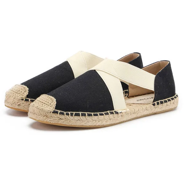 Black White Flats Женская обувь на плоской подошве; брендовые лоферы; Повседневная обувь; сезон весна-лето; рыбацкие ботинки; женские кроссовки с круглым носком и перекрестными ремешками; женская обувь - Цвет: Black White Flats