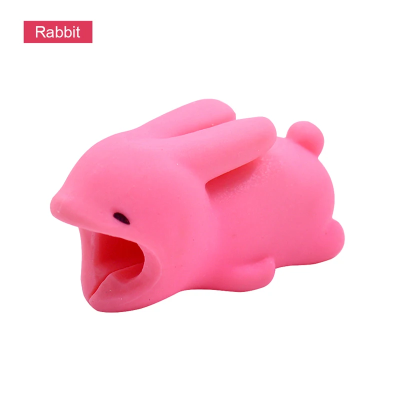 Rabbit CHIPAL Симпатичные укусы защитный кабель Winder Chompers кошка собака утка кролик животное коала кусачки модель держатель телефона для iPhone - Цвет: Rabbit