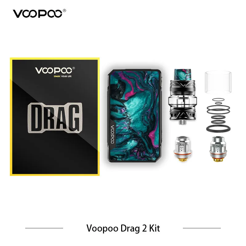 VOOPOO перетащите 2 комплекта двойной Батарея 177 w Box Mod Kit Drag2 Vape электронные сигареты