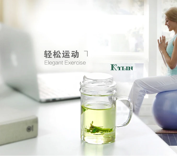 1 шт. Высококачественная термостойкая стеклянная чайная чашка с фильтром 450 мл OL