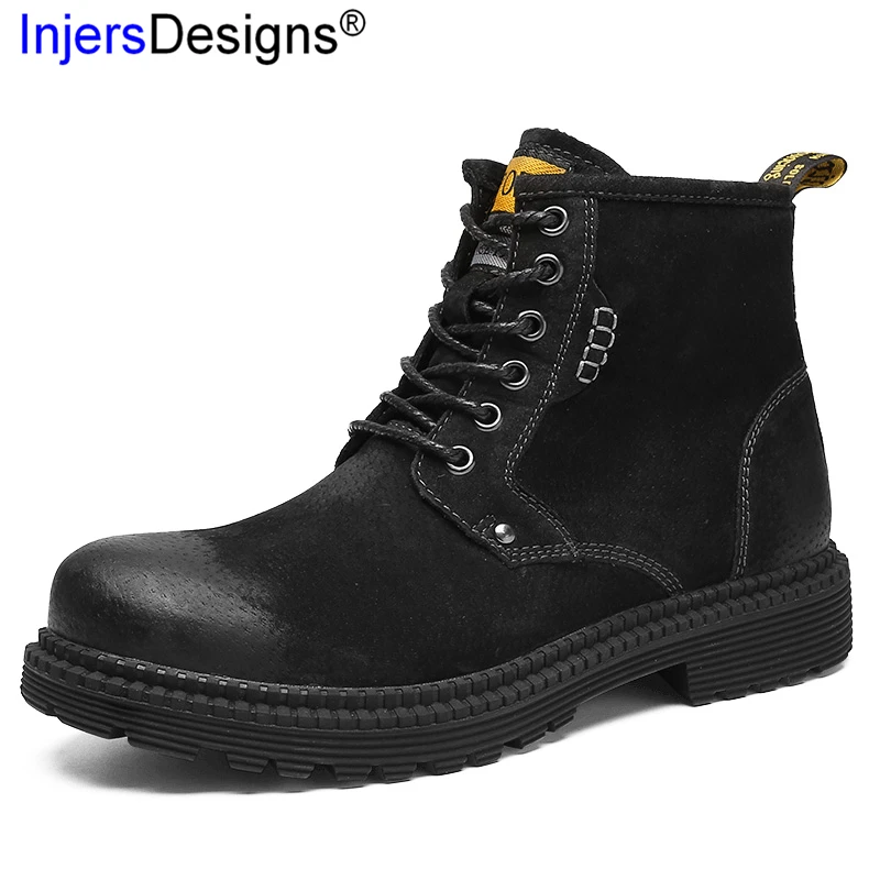 

Plus Size 38-45 Hot Sale High Top Tooling Shoes Men Winter Autumn Warm Martin Boots Lace-Up Motorcycle Boots Ankle Botas Hombre