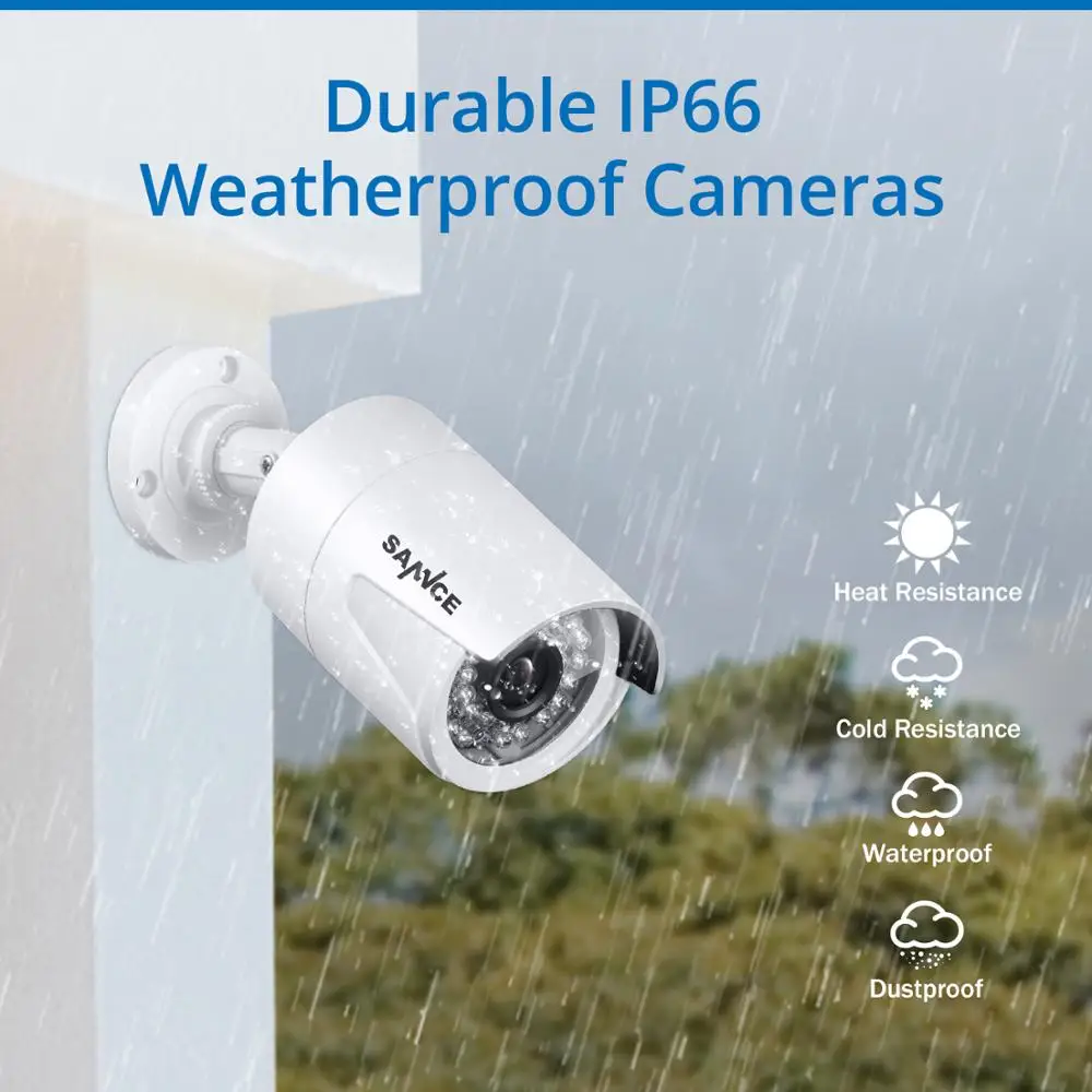 SANNCE HD 8CH 1080P HDMI POE NVR комплект камер видеонаблюдения 2MP уличная IP66 ip-камера P2P система видеонаблюдения