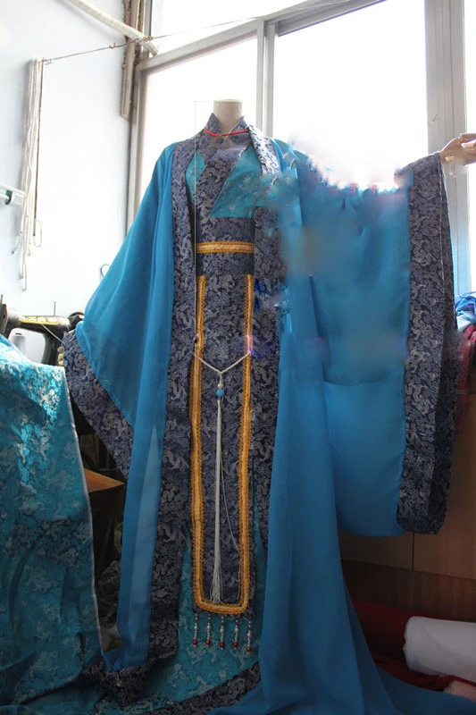 2 варианта костюма Playboy Disaster Blue великолепный мужской костюм Hanfu Wanku Cos 2-й принц Лан