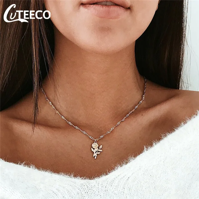 CUTEECO Простые Модные ювелирные изделия Сердце Звезда колье ожерелье женский кулон с короткой цепью и ожерелье богемное ожерелье - Окраска металла: 7