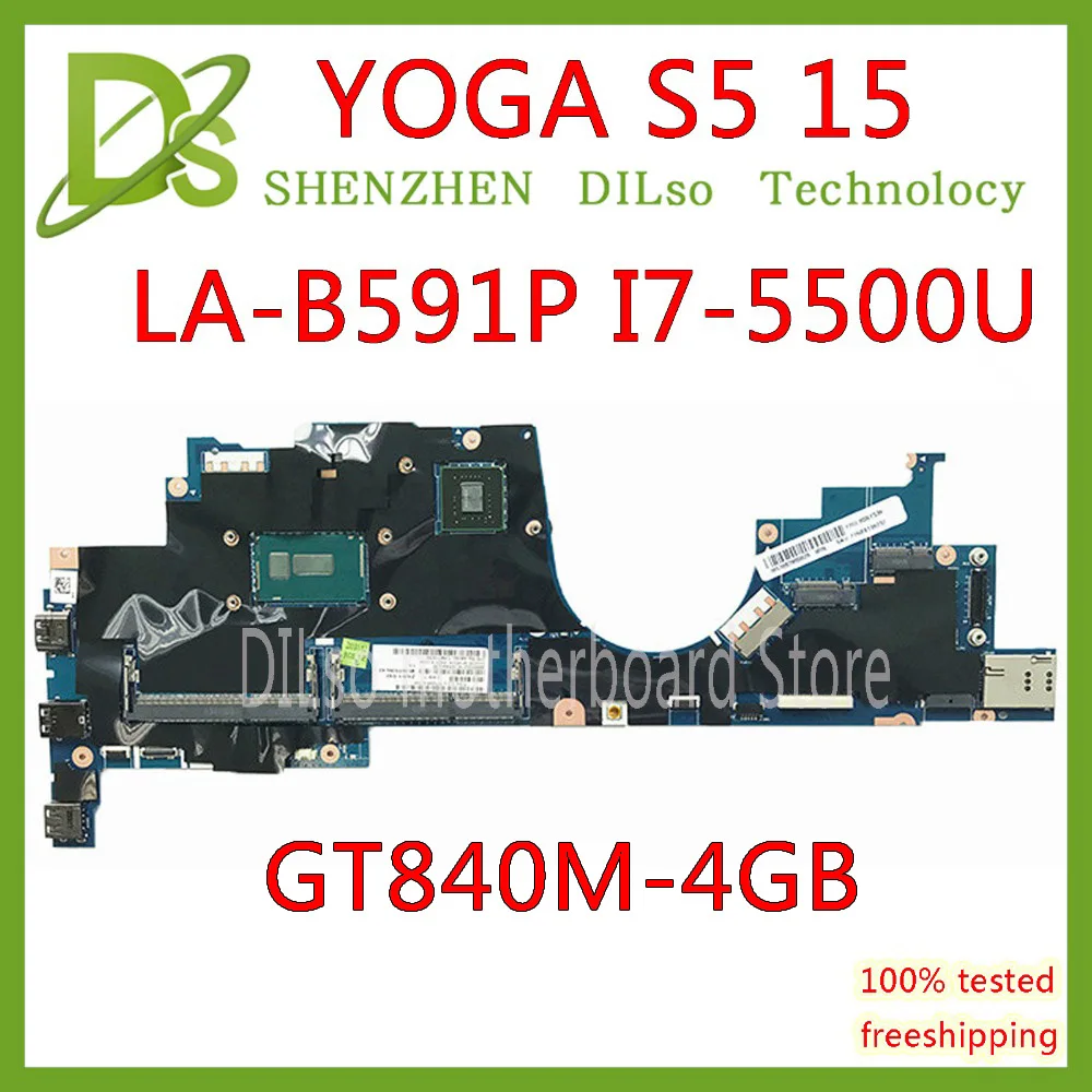 KEFU 00JT361 ZIUS1 LA B591P для Lenovo Thinkpad Yoga S5 15 материнская плата ноутбука I7 5500U с GT840M 4G