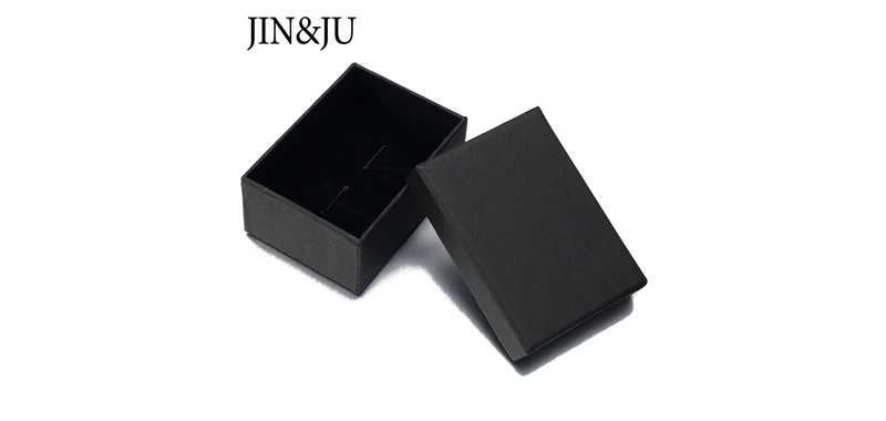 JIN& JU черные бумажные коробки для запонок 30 шт./лот высококачественные тонкие линии черные матовые бумажные коробки для ювелирных изделий запонки чехол для переноски