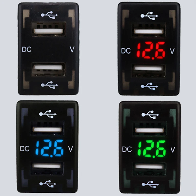 Автомобильный двойной USB порт зарядное устройство адаптер светодиодный ночной дисплей зарядное устройство розетка для samsung Galaxy S10e светодиодный вольтметр адаптер питания