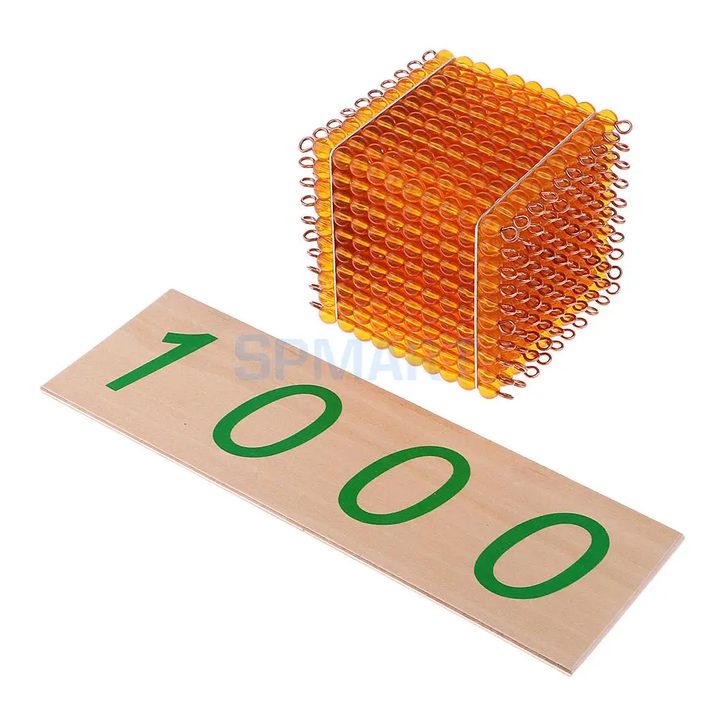 Тысяча бусин кубиков Suqare w/ 1000 карточка с цифрами для детской игрушки|montessori