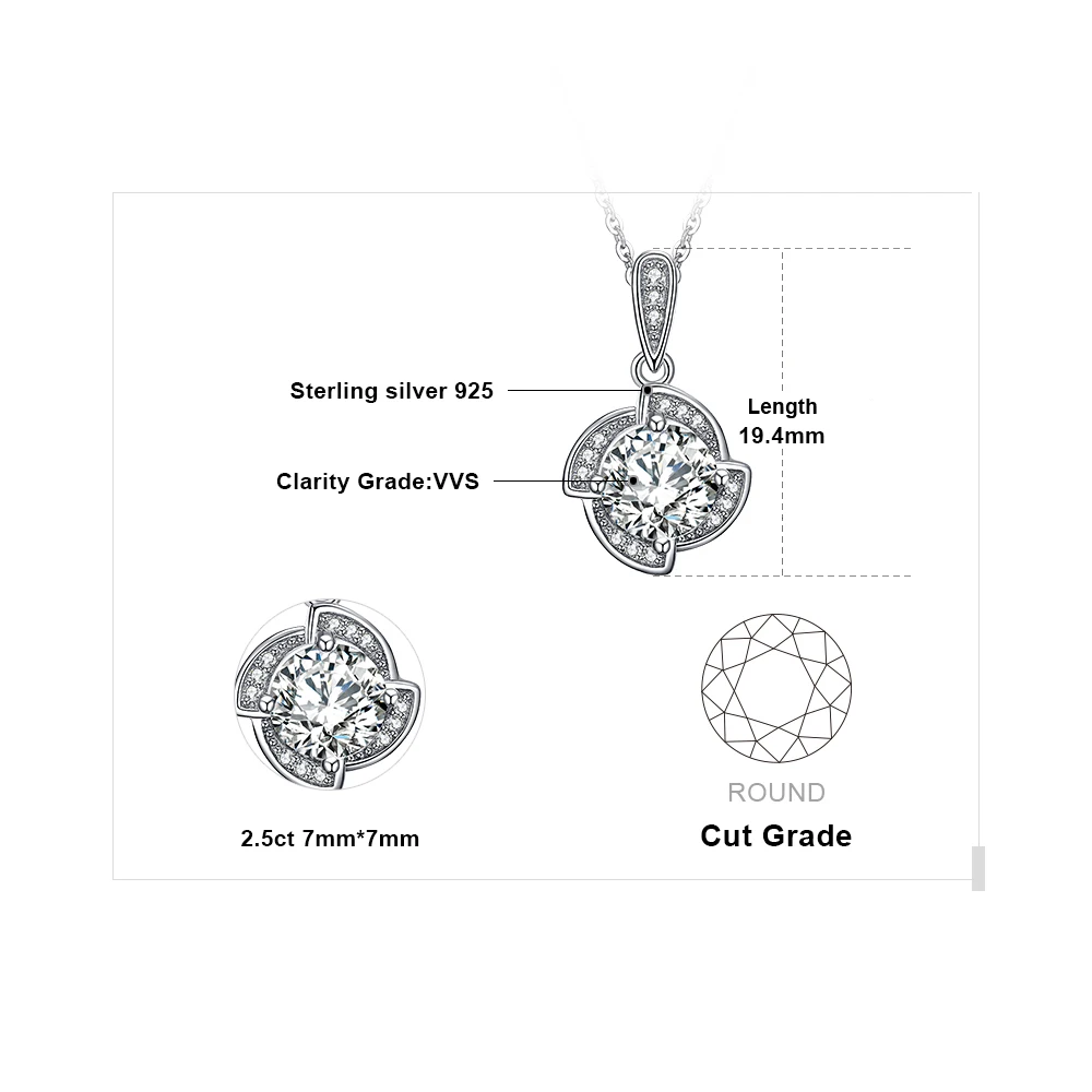 Ювелирные изделия цветок ветряная мельница 2.3ct кубический цирконий кулон 925