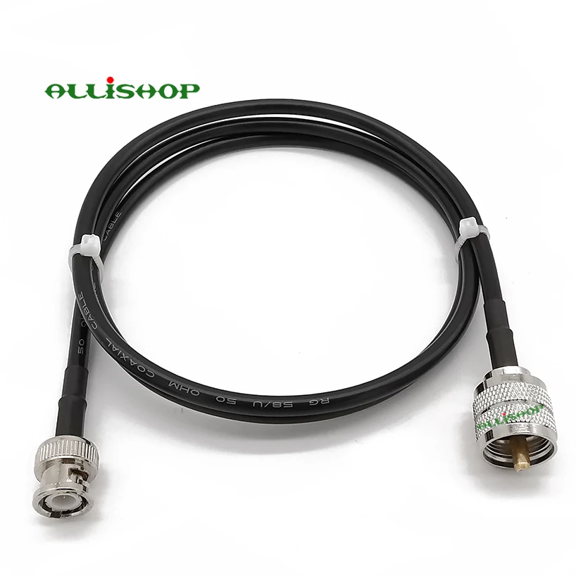 BNC штекер к PL259 RG58 кабель UHF Адаптер двухсторонний радио гибкий соединительный 1 м 3