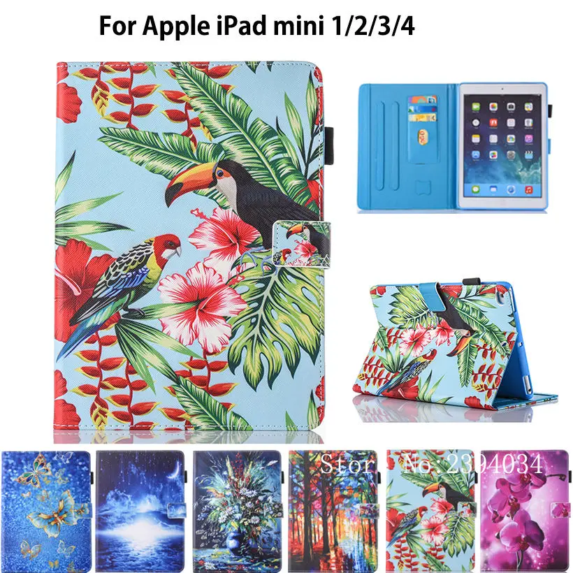 Модный чехол с принтом для Apple iPad Mini 1 2 3 4 умный планшета милый мультяшный