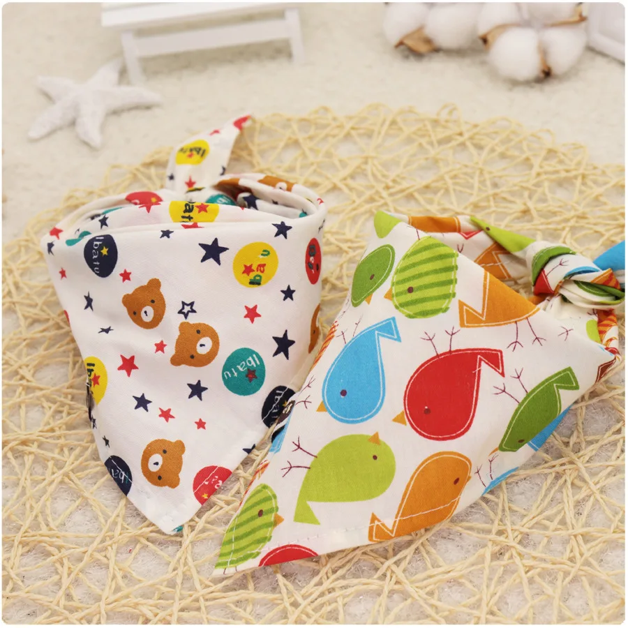 Baby Feeding Bandana Bibs Cotton Cartoon Print Boys Girls Stuff Drool Saliva Towel Newborn Burp Cloths Things | Детская одежда и