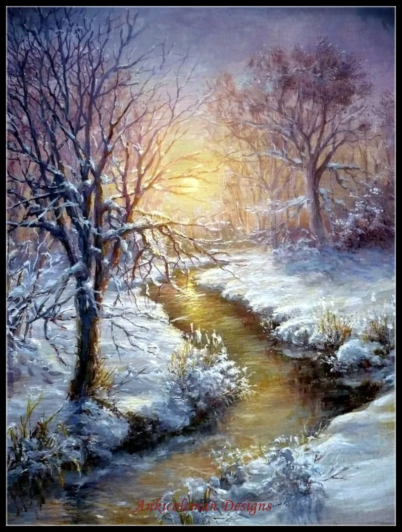 

Needlework for embroidery DIY DMC High Quality - Counted Cross Stitch Kits 14 ct Oil painting - Winter Creek