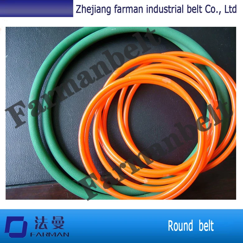 Зеленый оранжевый прозрачный PU круглый пояс полиуретановый приводной ремень