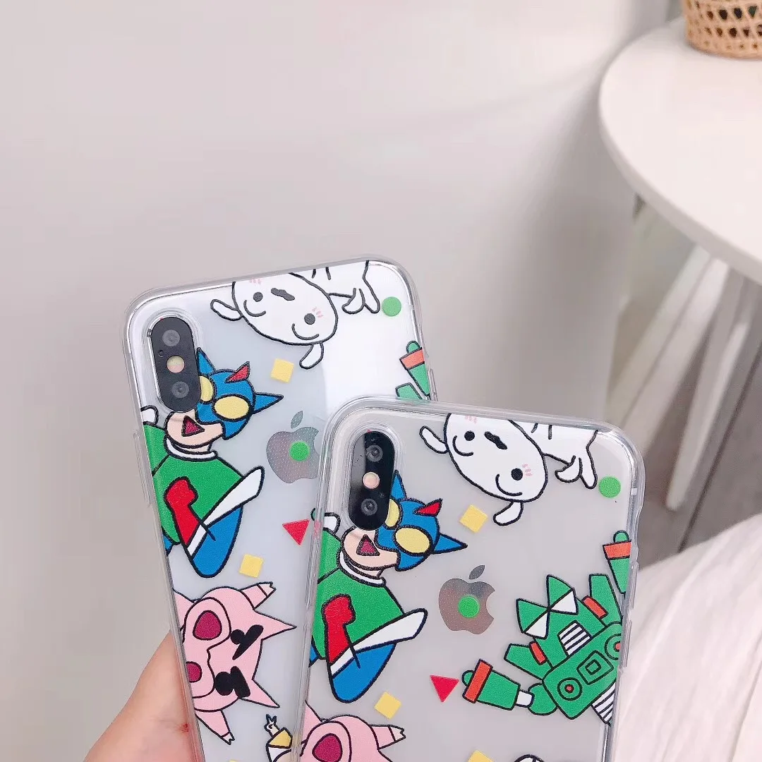 Япония милый аниме Ультрамен Crayon Shinchan Телефон чехол для iPhone 7 8 6 6S Plus X XS MAX XR